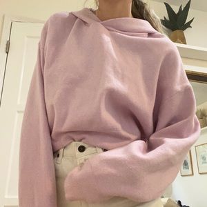 Princess Polly pink cropped knit hoodie